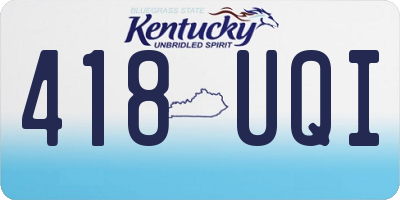 KY license plate 418UQI