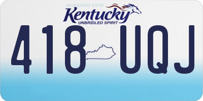 KY license plate 418UQJ