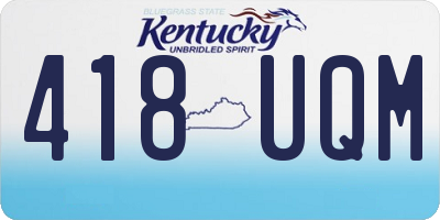 KY license plate 418UQM