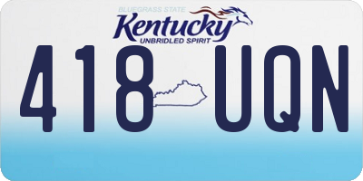 KY license plate 418UQN