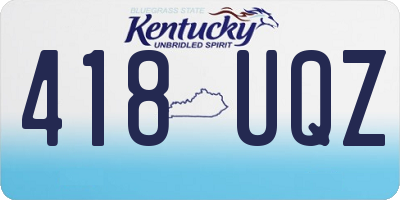KY license plate 418UQZ