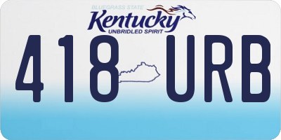 KY license plate 418URB