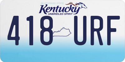 KY license plate 418URF