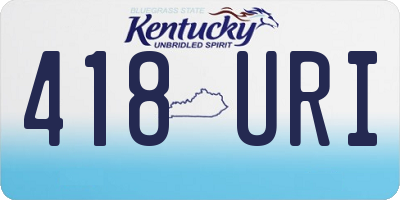 KY license plate 418URI