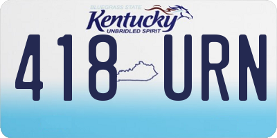 KY license plate 418URN