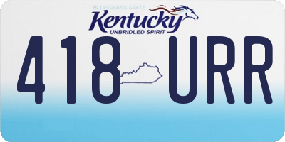 KY license plate 418URR