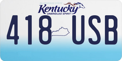 KY license plate 418USB