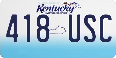 KY license plate 418USC