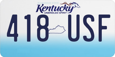 KY license plate 418USF