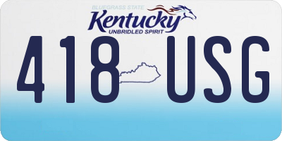 KY license plate 418USG
