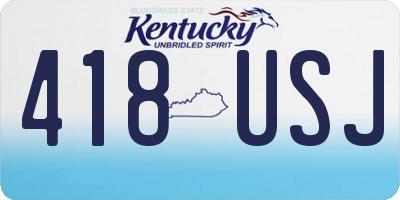 KY license plate 418USJ