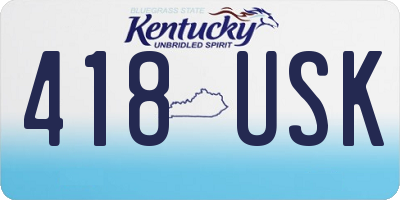 KY license plate 418USK