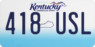 KY license plate 418USL