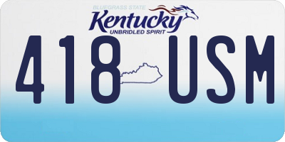 KY license plate 418USM