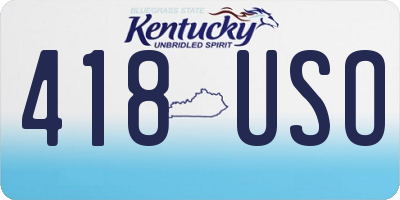 KY license plate 418USO