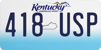 KY license plate 418USP