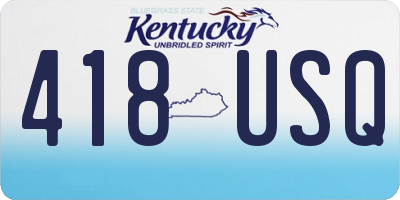 KY license plate 418USQ