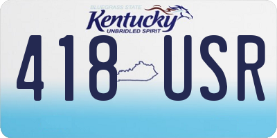 KY license plate 418USR