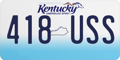 KY license plate 418USS