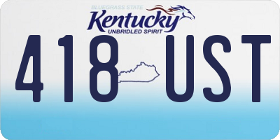 KY license plate 418UST