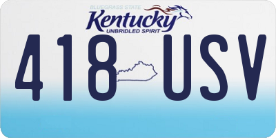 KY license plate 418USV