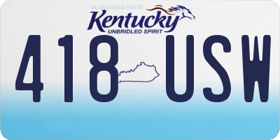 KY license plate 418USW