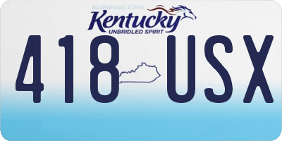 KY license plate 418USX
