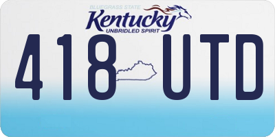 KY license plate 418UTD