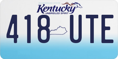 KY license plate 418UTE
