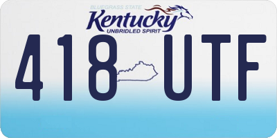 KY license plate 418UTF