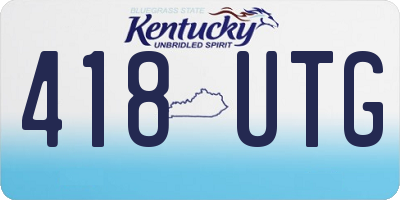 KY license plate 418UTG