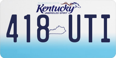 KY license plate 418UTI