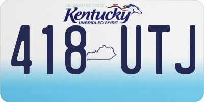 KY license plate 418UTJ