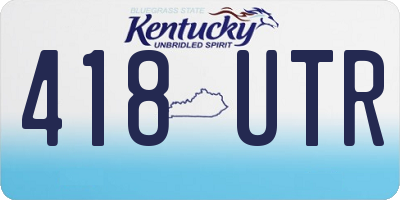 KY license plate 418UTR