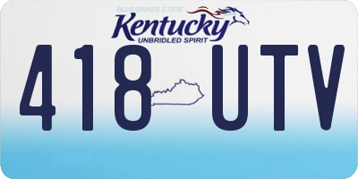 KY license plate 418UTV
