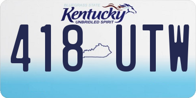 KY license plate 418UTW