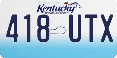 KY license plate 418UTX