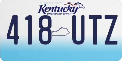 KY license plate 418UTZ
