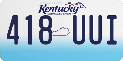KY license plate 418UUI