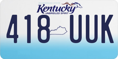 KY license plate 418UUK