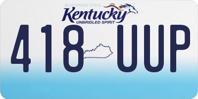 KY license plate 418UUP