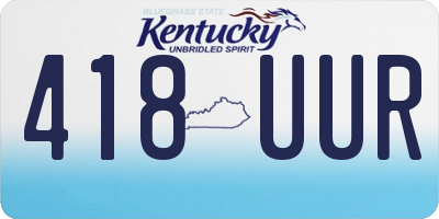 KY license plate 418UUR