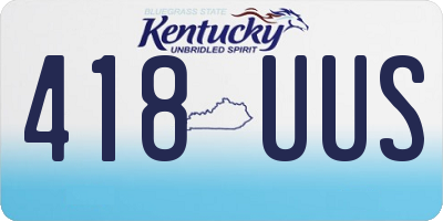 KY license plate 418UUS