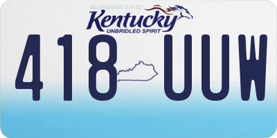 KY license plate 418UUW