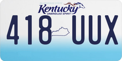 KY license plate 418UUX