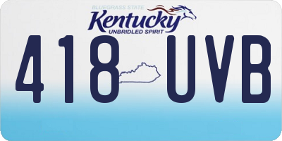 KY license plate 418UVB