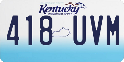 KY license plate 418UVM