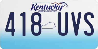 KY license plate 418UVS
