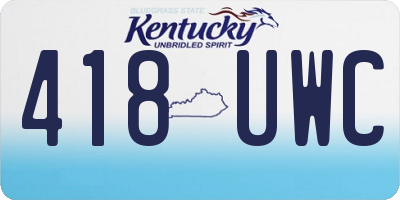 KY license plate 418UWC