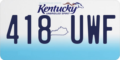 KY license plate 418UWF